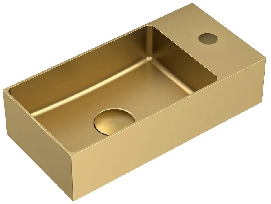 Chiuvetă mică pentru WC aurie din oțel inoxidabil 36,5x18 cm Aurum – Sapho