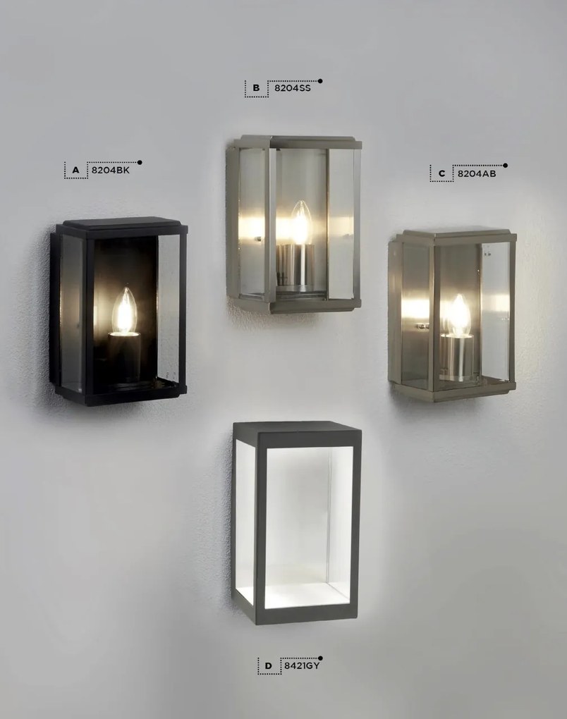 Aplica de perete exterior stil clasic IP44 Box 8204AB SRT