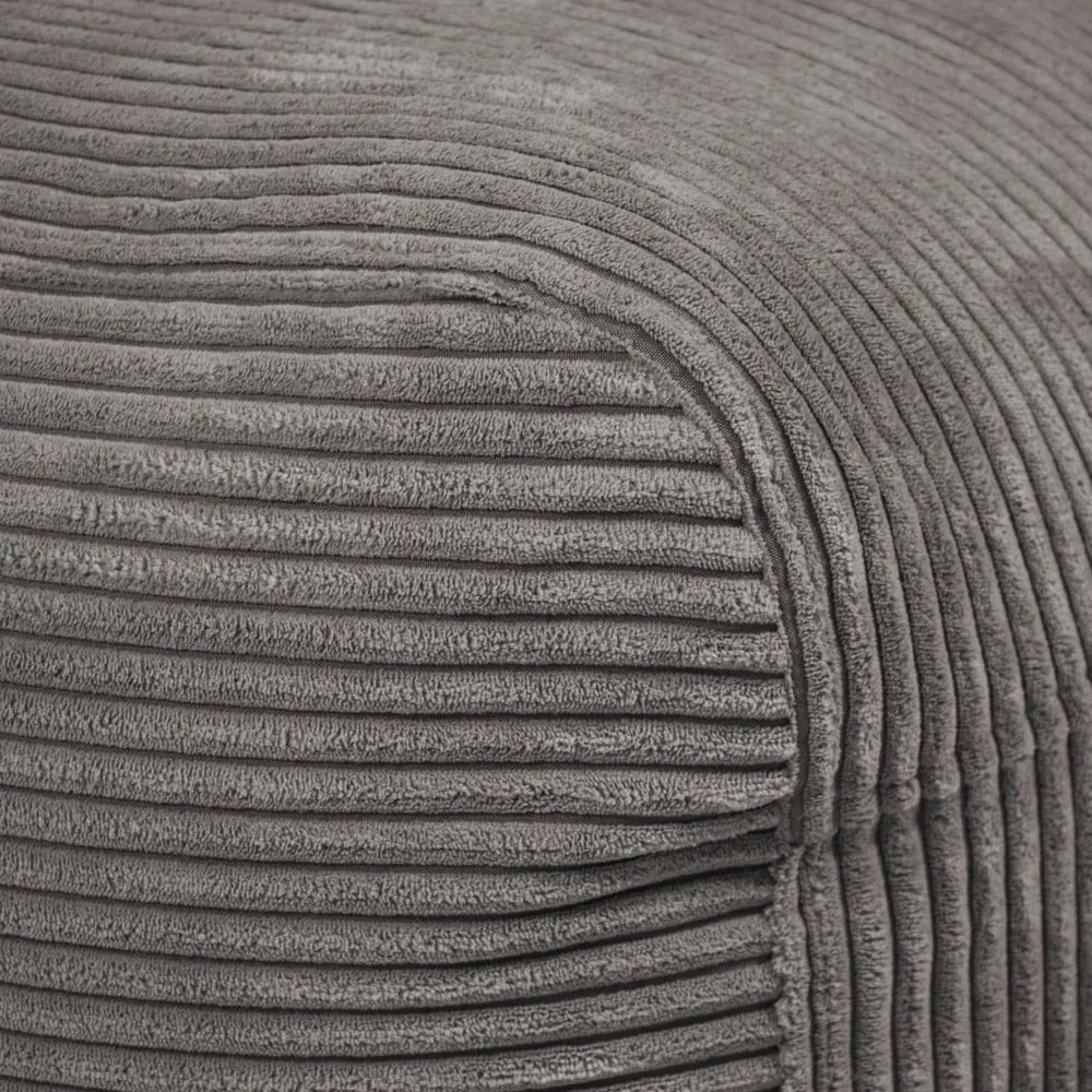 Fotoliu bean bag gri deschis cu tapițerie din catifea reiată Plus 50 Lounge – SLOWDOWN