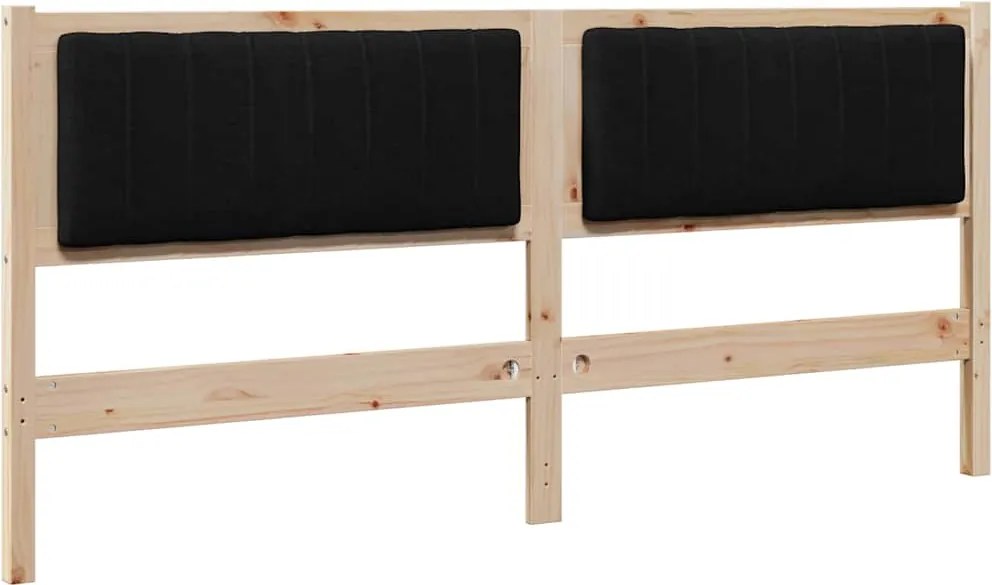 vidaXL Tăblie tapițată cu headboard Maro 180 cm Lemn de pin masiv