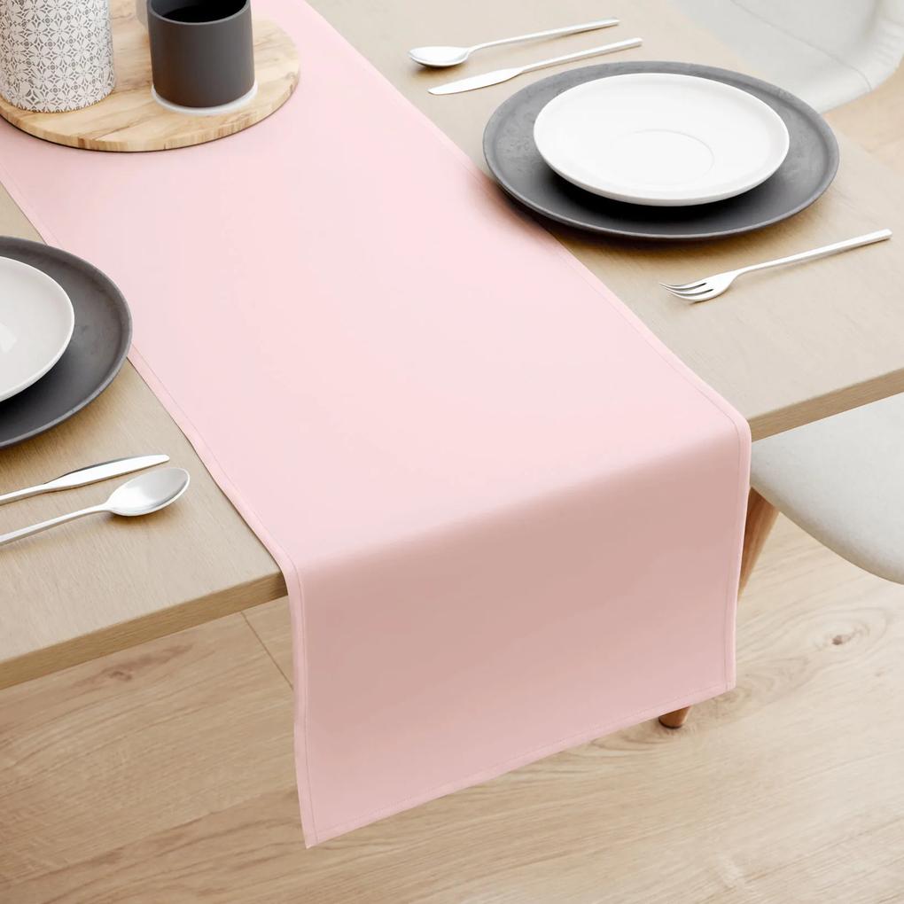 Goldea napron de masă 100% bumbac - roz pudră 35x160 cm