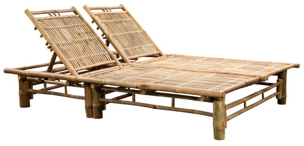 43715 vidaXL Șezlong de plajă pentru 2 persoane, bambus