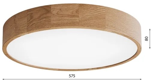 Plafonieră CLEO 5xE27/24W/230V d. 57,5 cm stejar