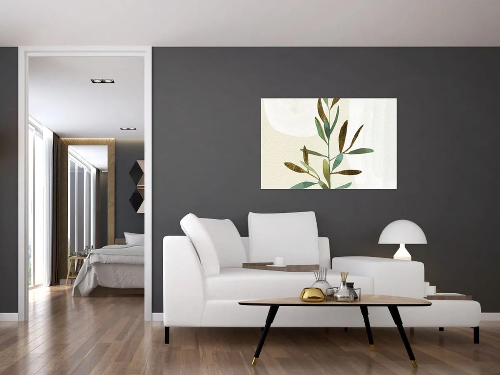 Tablou - Acuarelă ramură N⁰2 (90x60 cm)