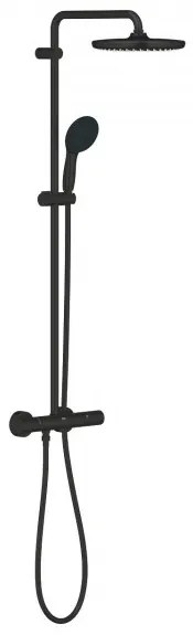 Coloana de dus cu termostat, Grohe Tempesta System 250, cu 2 tipuri de jet, negru mat, 266702431