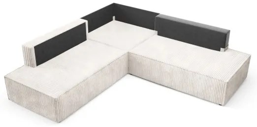 Colțar extensibil TERAMO cu spațiu de depozitare, formă L, orientare dreaptă, bej