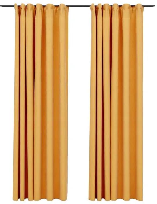Set de 2 draperii Cezar, galbene, 140 x 245 cm