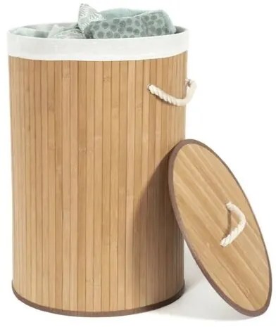 Compactor Coș pentru rufe murdare Bamboo rotund, natural