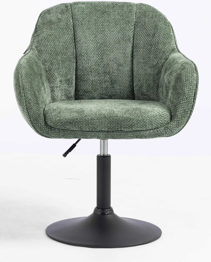 HR2055N Scaun Verde Salvie Grid Premium cu Bază Neagră