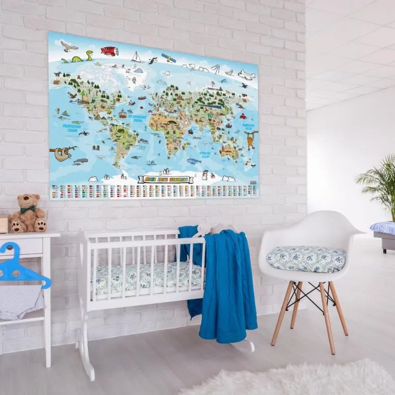 Harta lumii educaționale pentru copii 140 x 100 cm