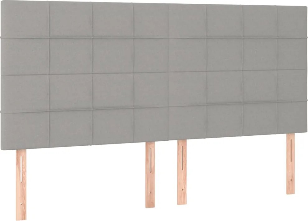 vidaXL Tăblie de pat gri deschis 200x5x118/128 cm, material textil