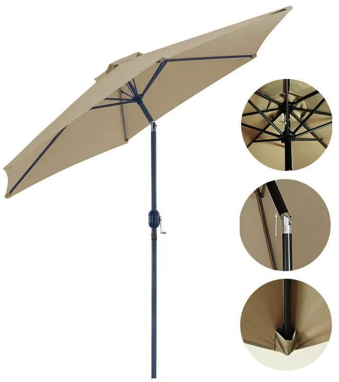 Umbrela de gradina extra mare, inclinabila