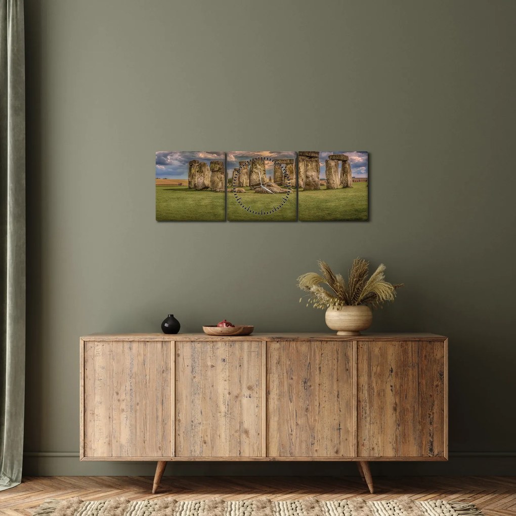 Tablou Stionehenge (cu ceas) (90x30 cm)