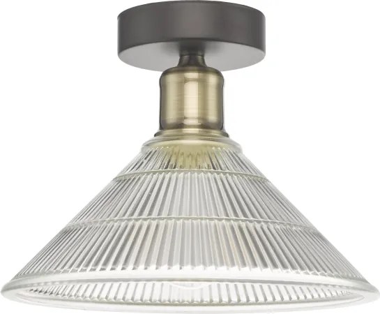 Där Lighting BOY0175 - Plafonieră BOYD 1xE27/60W/230V Ø 25 cm alamă/sticlă clară