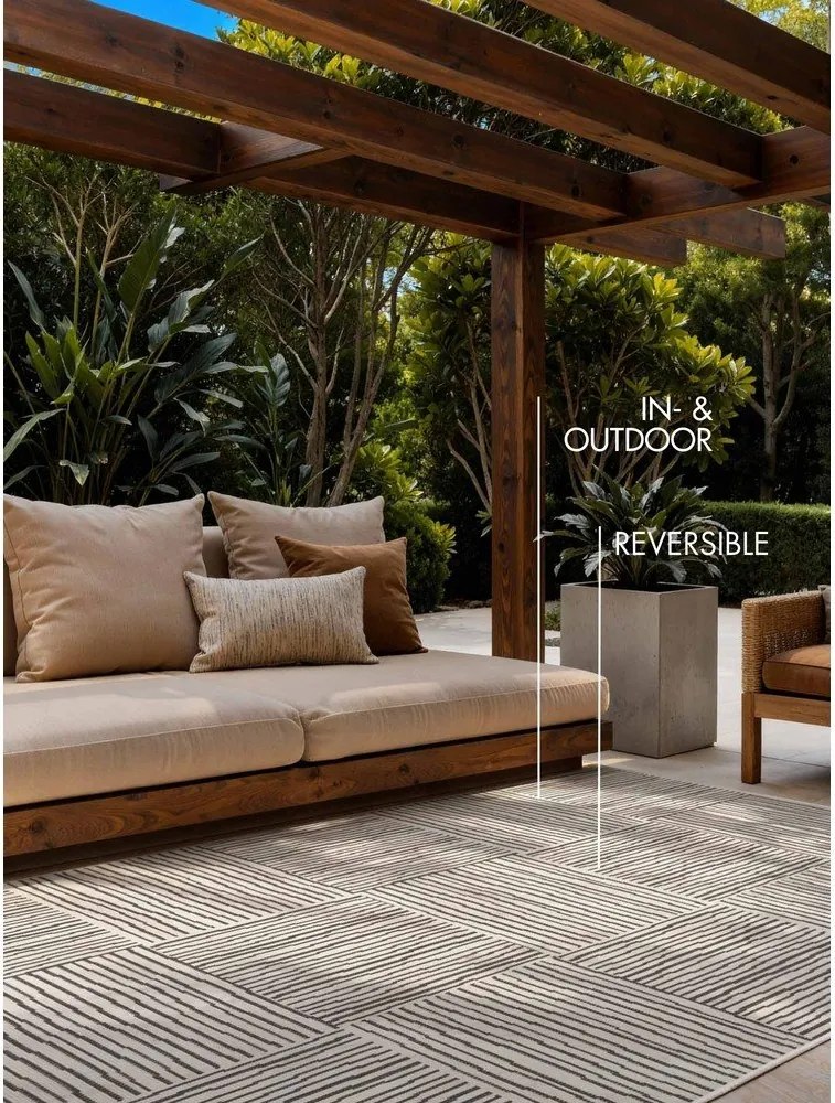 Covor pentru exterior și interior negru/crem 120x170 cm Haringey Nightingale – Ted Baker