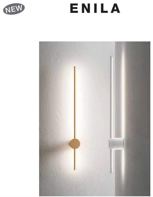 Aplica de perete LED design liniar ENILA alb, auriu sau titan
