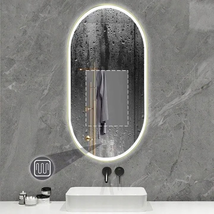 Oglinda LED OVL 50x100cm aurie