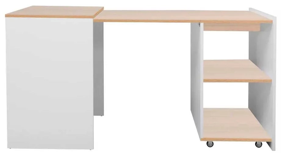 Birou extensibil Ternant, stejar / alb
