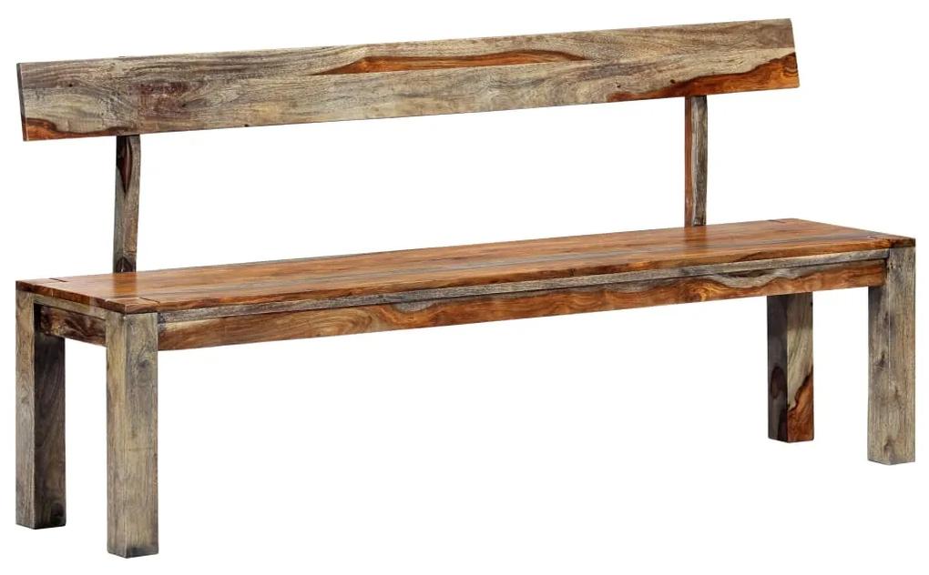 248010 vidaXL Bancă, gri, 160 cm, lemn masiv de sheesham