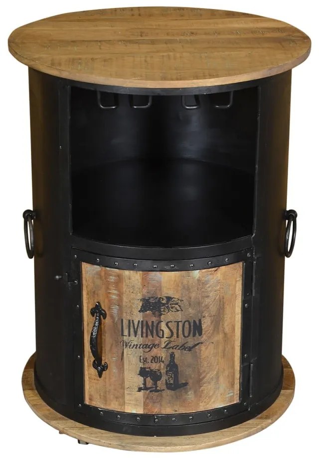 Dulap vinotecă negru din metal număr sticle 9, 60x85 cm Luni – Interia Home &amp; Living