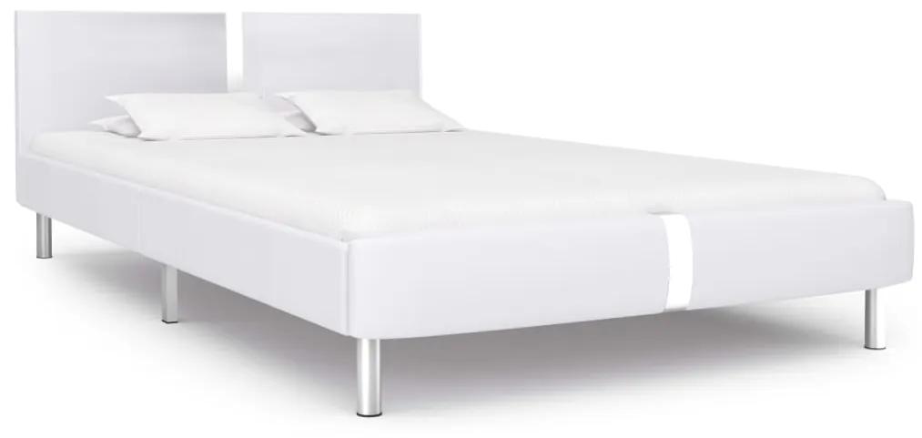 280832 vidaXL Cadru de pat, alb, 120 x 200 cm, piele ecologică