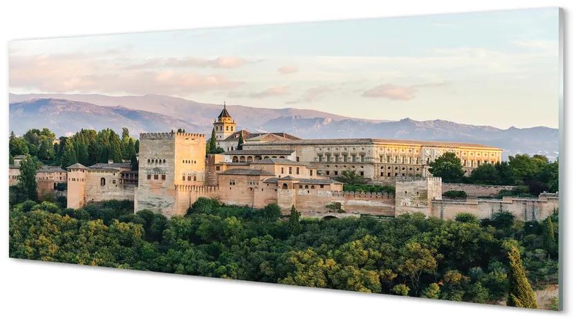 Tablouri acrilice Spania Castelul de pădure de munte