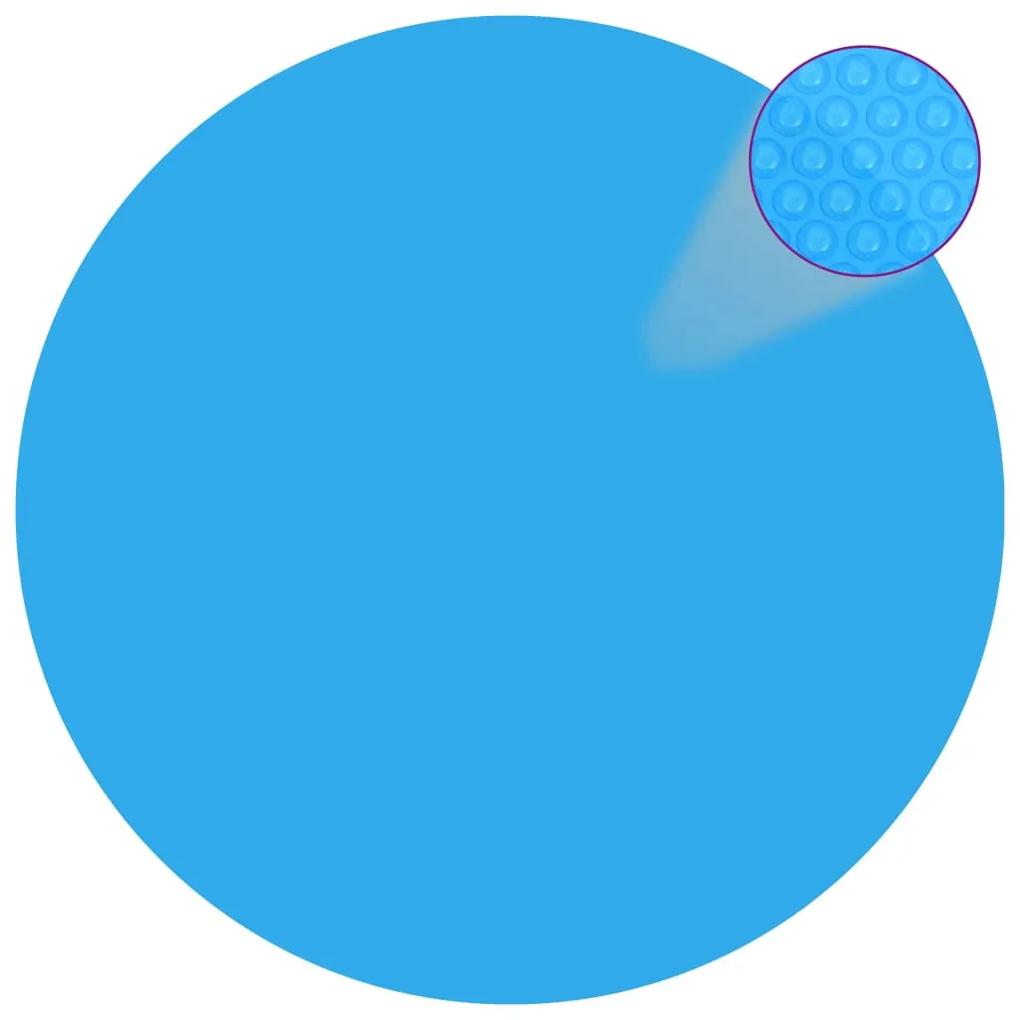 90345 vidaXL Folie solară plutitoare piscină, rotundă, PE, 381 cm, albastru