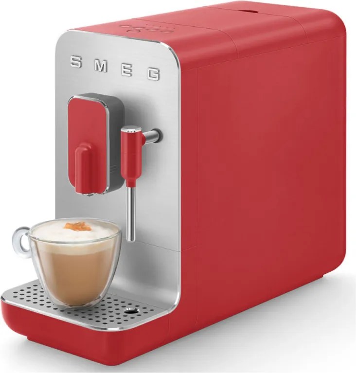 Espressor automat SMEG Collezione BCC02RDMEU, 1350 W, 19 bar, 1,4 l, 8 functii, Rasnita incorporata, Cafea boabe, Spumare lapte, Rosu