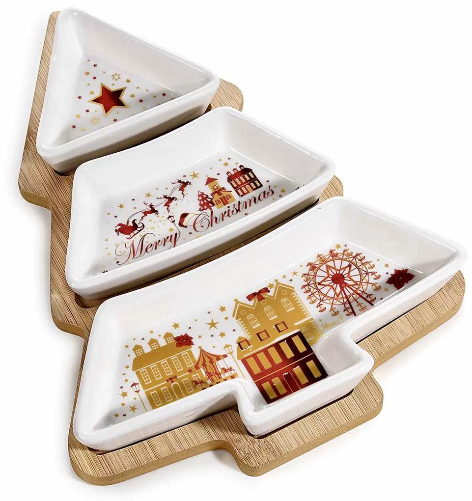 Platou servire aperitive craciun 20x27.5 cm