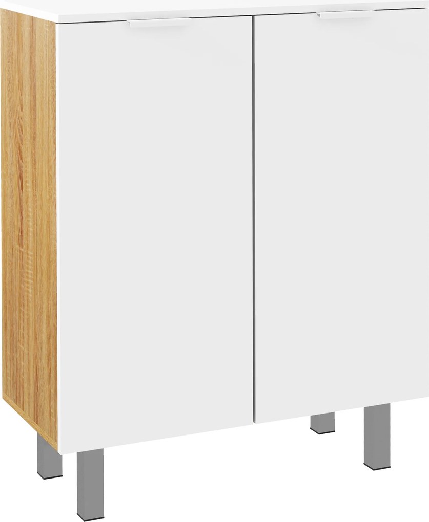 HOMCOM Dulap pentru Pantofi, Dulap pentru Pantofi cu Rafturi Reglabile și Închidere Moale, 76x33.5x95 cm, Alb Lucios | Aosom Romania