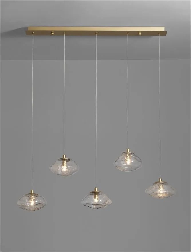 Lustra moderna cu 5 Pendule design decorativ KING aurie