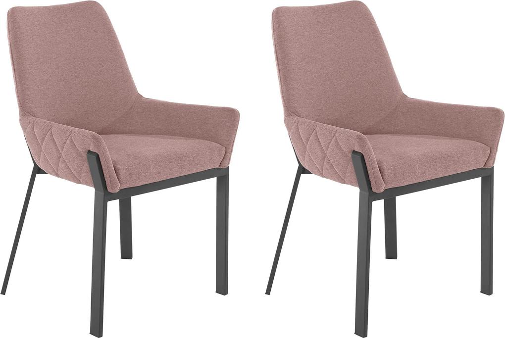 Set 2 scaune Lome roz stofa 58/55/87 cm