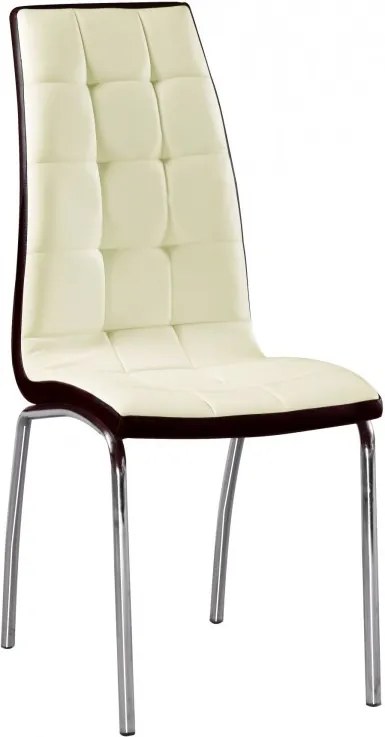 Scaun premium modern pentru bucatarie, living sau sufragerie, model DC2-092, piele ecologica, culoare bej/maro