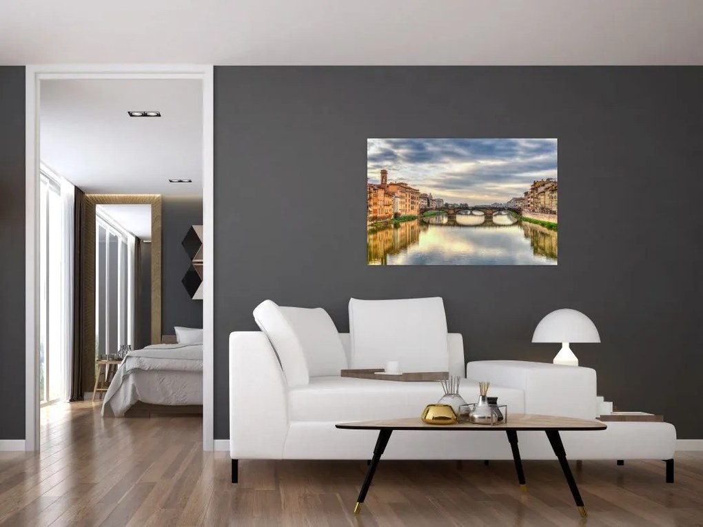 Tablou orașului cu râu (90x60 cm)