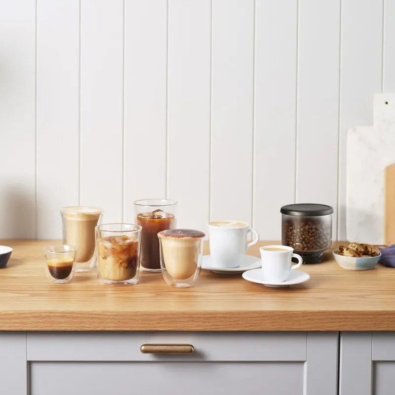 Mașină de espresso DeLonghi Rivelia Onyx Black EXAM440.55.B, 1450 W, 19 bari, 1,4 L, 16 băuturi, Aroma, LatteCrema Hot, Twin Shot, Bean Adapt, ecran tactil TFT, negru mat