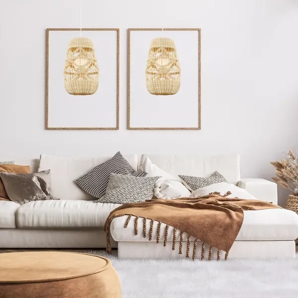 Lustră pe cablu ARONA 1xG9/9W/230V d. 25 cm ratan