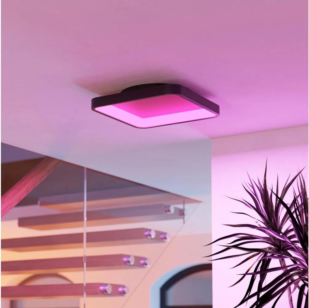 Eglo 901911 - LED RGBW Plafonieră dimabilă LORETELLO-Z LED/20W/230V 35x35cm negru