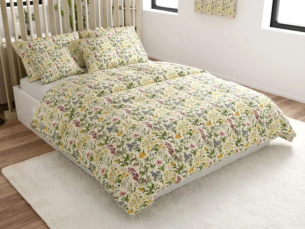 Lenjerie de pat creponata HERBELLE colorata Dimensiune lenjerie de pat: 70 x 90 cm | 140 x 200 cm