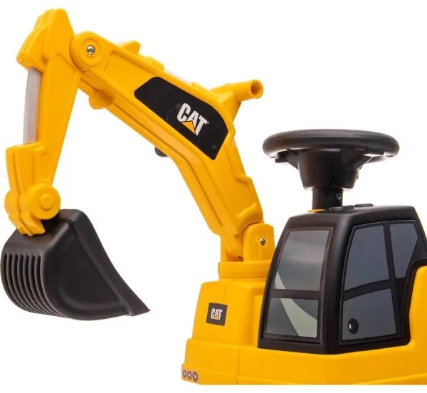 Excavator fără pedale pentru copii CAT galben/negru