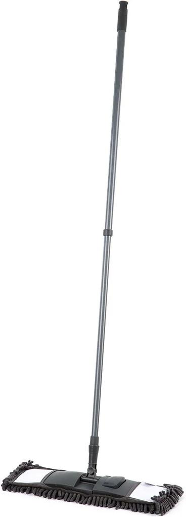 Mop GREY CHENILLE, cu chenilă din microfibre 12 x 41 cm și cu bară telescopică 68-120 cm