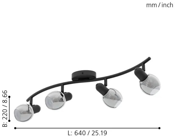 Eglo 98626 - Lampă spot POLLICA 4xE14/28W/230V