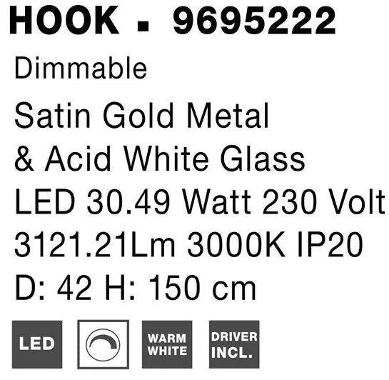 Lustra LED moderna cu 5 Pendule design elegant HOOK