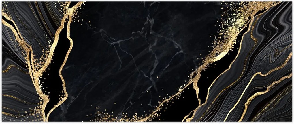 Tablou abstarcției aurii (120x50 cm)