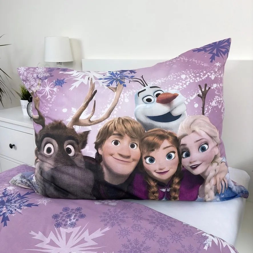 Disney Regatul de gheață Pink-purple set de pat 140×200cm, 70×90 cm