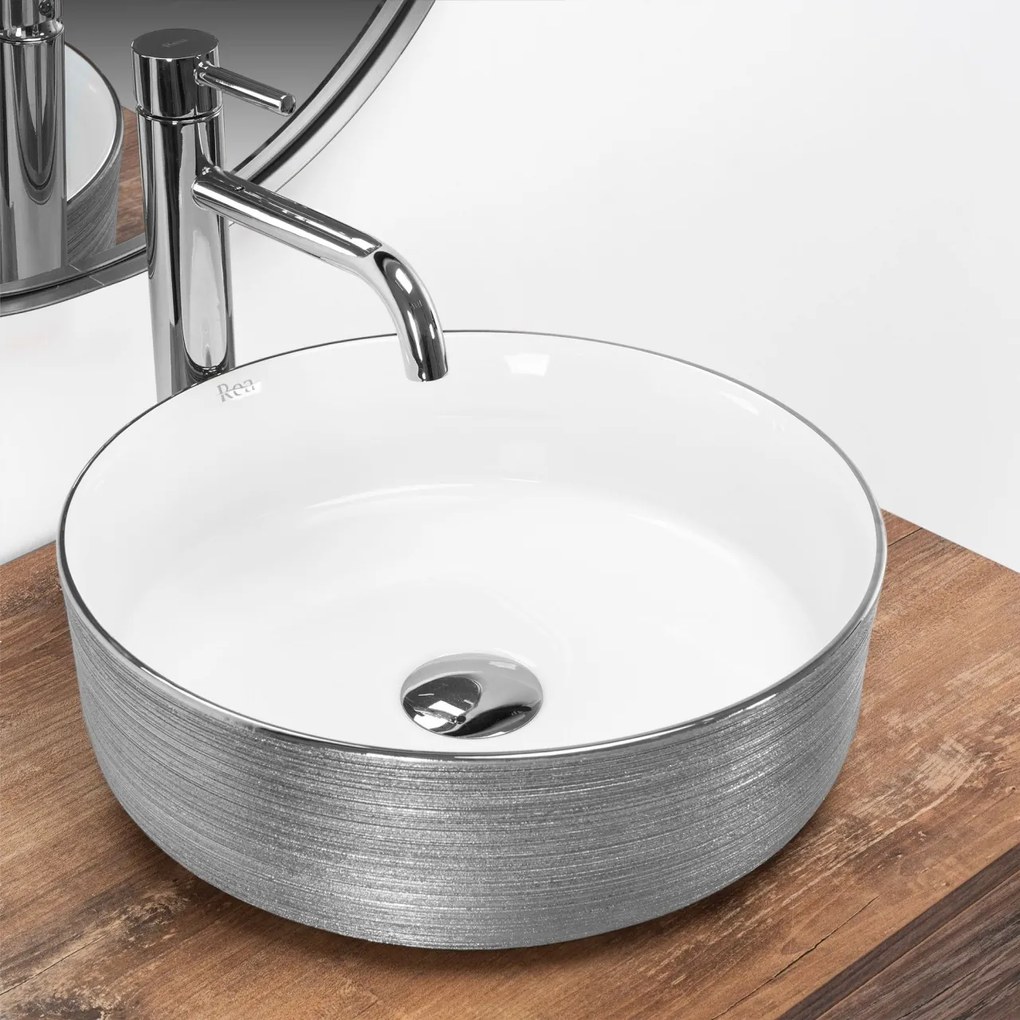 Lavoar Sami argintiu periat L36 cm