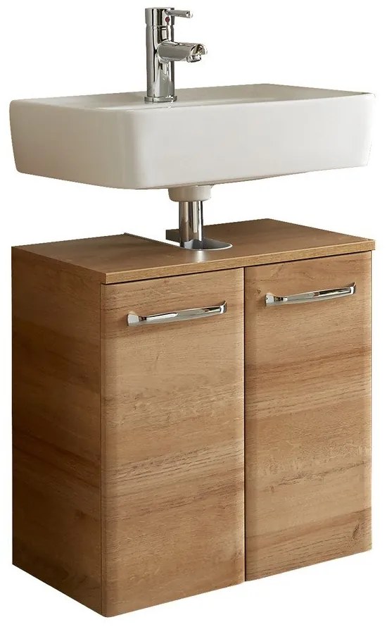 Dulap fără chiuvetă în culoare naturală suspendat cu aspect de lemn de stejar 53x60 cm Quickset 318 – Pelipal