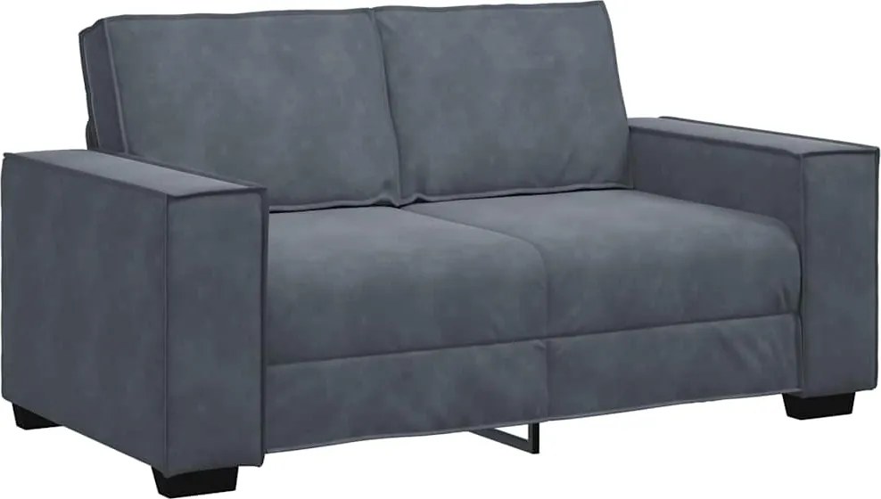 vidaXL Canapea cu 2 locuri, gri închis, 160x78x84 cm, catifea