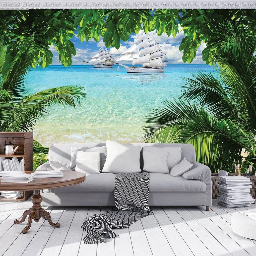 Fototapet - Corabie pe ocean (254x184 cm)