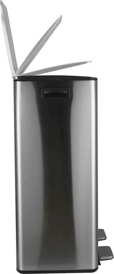Coș de gunoi argintiu mat pentru reciclare/cu pedală 2x30 l din oțel Aliya – Spirella