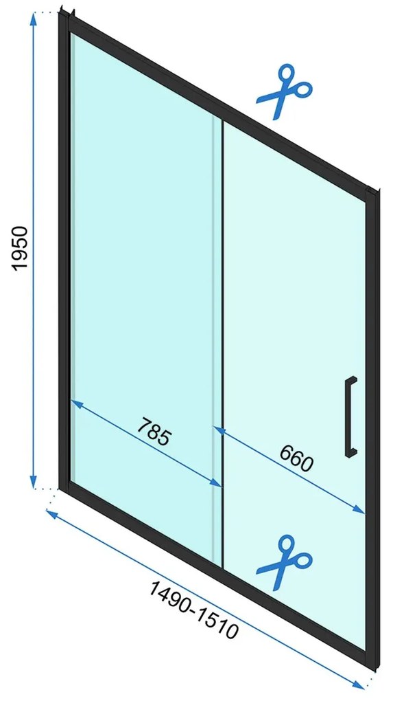 Cabina dus Rapid Slide Crom 150x90cm, Rea